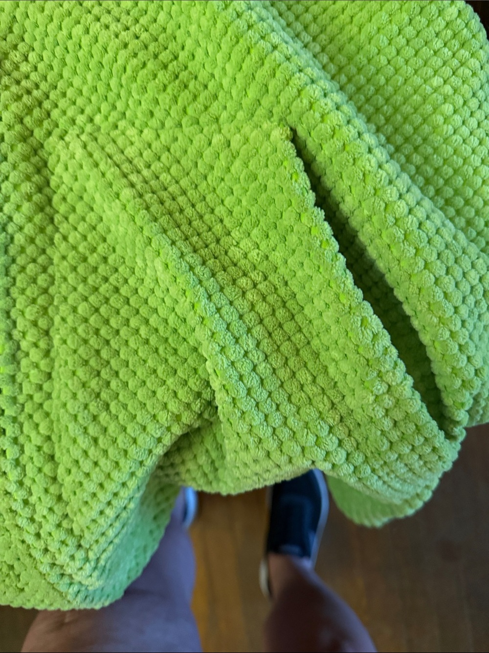 Cozy Lime Plush Hooded Zip-Up Sweatshirt - Picture 4 of 8